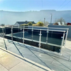 Face Mounted Frameless Glass Balustrade for Stairs and Decks with Handrail.