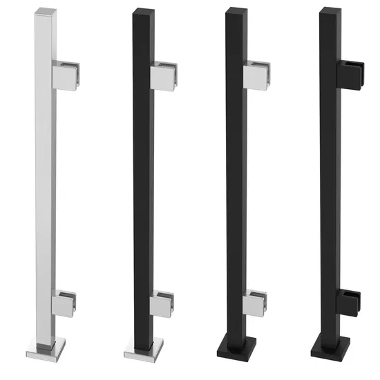 Premium Stainless Steel Square Post for Semi-Frameless Balustrades
