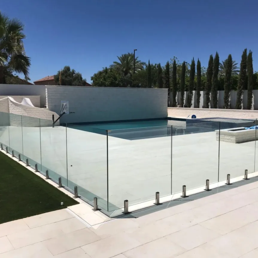 12mm Transparent Glass Railing Post Black Balustrade Glass Spigot for Swimming Pool