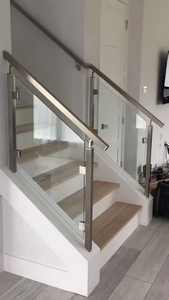 Modern Stainless Steel Square Tube Glass Railing for Stair Safety and Style