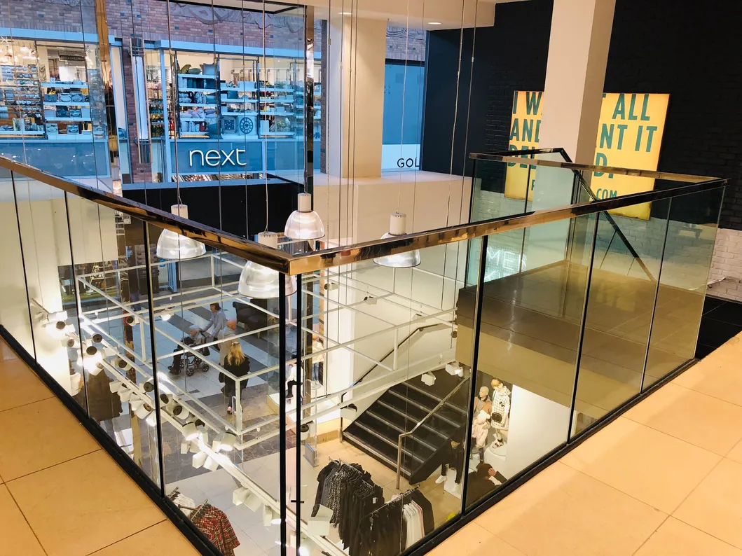 Contemporary Square Tube Glass Railing Balustrade for Modern Homes