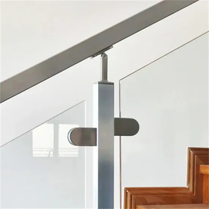 Modern Outdoor Square Tube Glass Railing Handrail for Decks