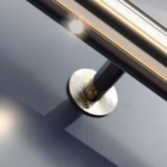 Stylish Outdoor LED Metal Balusters with Sleek Glass Railing