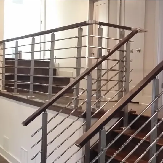Square Bar Railing Cable Railing - Brushed Stain PVD 304 316 2205 Stainless Steel