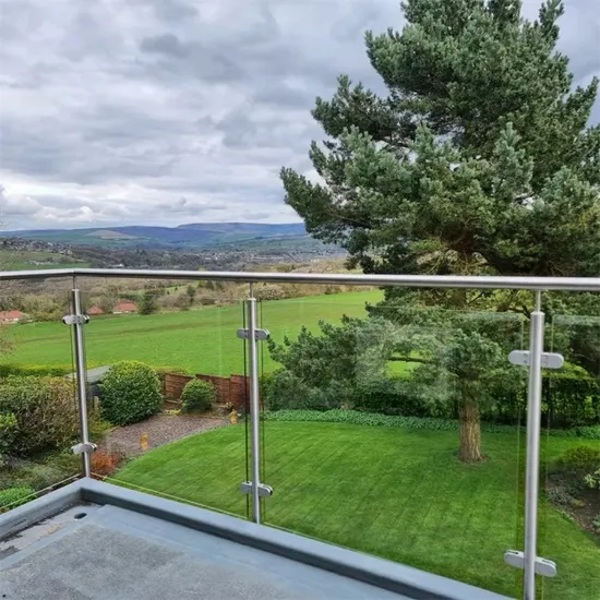 Round Tube Stainless Steel Handrails for Face Mounted Glass Systems