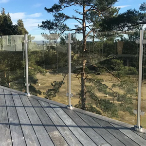 Round Tube Stainless steel Stair Glass Railing Satin for Glass Balustrade