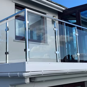 Classic And Modern Framed Glass Balustrades with Stainless Steel Square Tubes