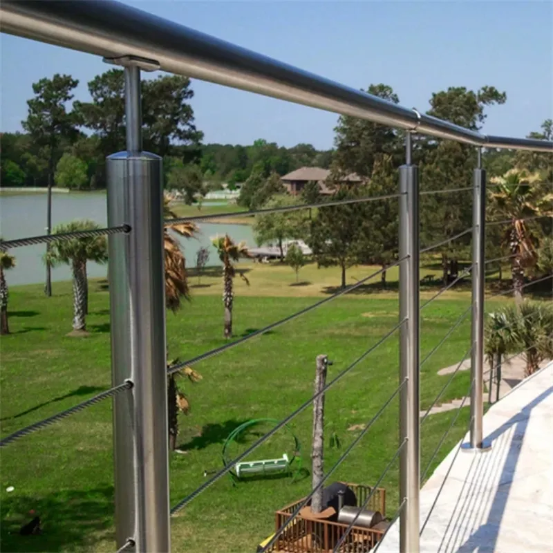 Sleek Modern Glass Railing with Durable Wire Handrail
