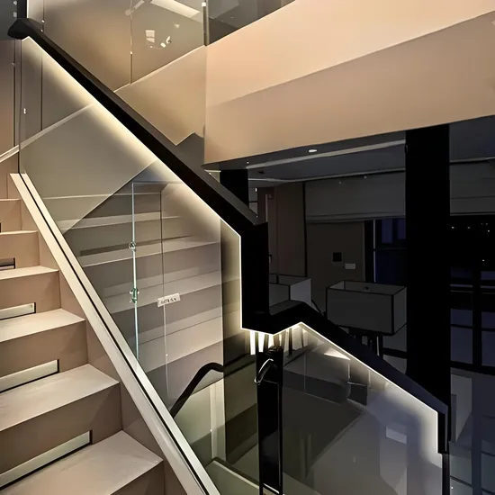 Premium Stainless Steel Stair Handrail with LED Lighting