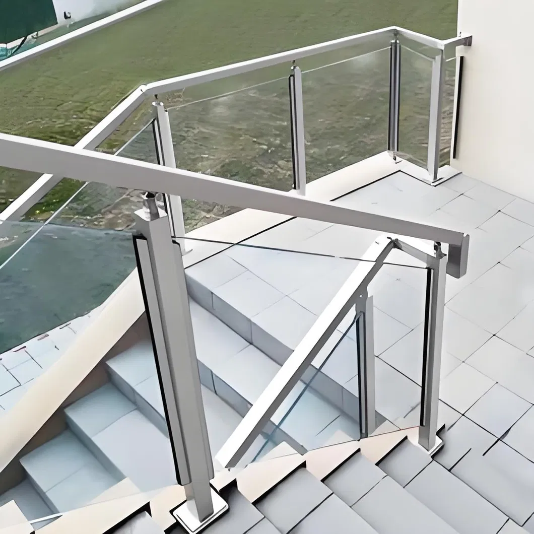 Stainless Steel Round Square Tube Balustrade Post Semi Frameless Glass Pool Fencing