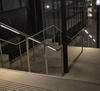 Premium Glass Railing with Stainless Steel Handrail and LED Lights
