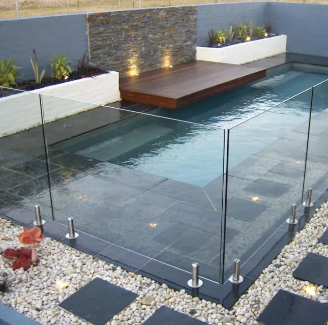 12mm Transparent Glass Railing Post Black Balustrade Glass Spigot for Swimming Pool