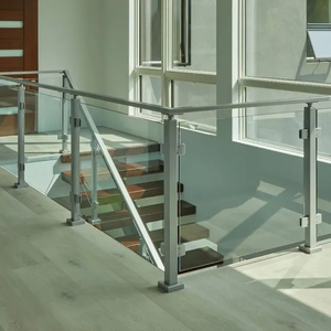 Shopping Mall Stainless Steel Indoor Stair Railing with Rectangular Handrail