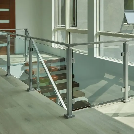 Shopping Mall Stainless Steel Indoor Stair Railing with Rectangular Handrail