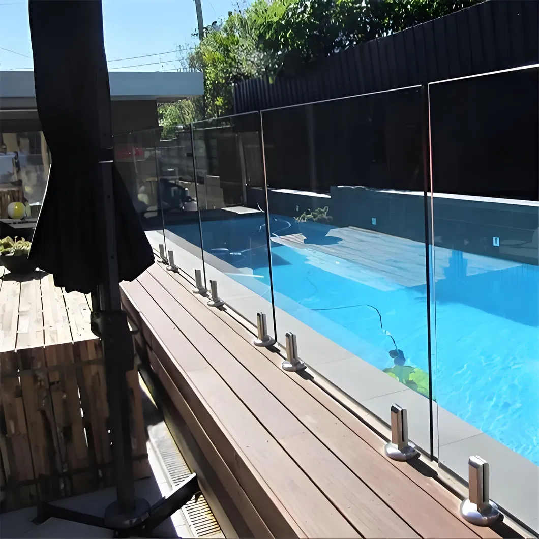 Modern Stainless Steel Spigot Glass Railing System for Staircases