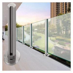 Glass Balustrades Use Stainless Steel Round Double Slot Pipe in Round Post