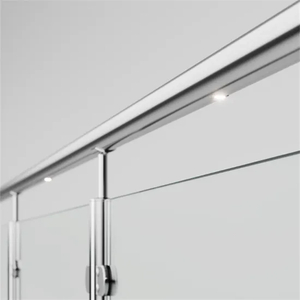 Stylish Modern Balcony Railing with LED Handrail and Glass Panels