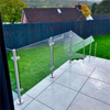 Round Tube Stainless steel Stair Glass Railing Satin for Glass Balustrade