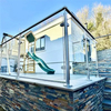Face Mounted Frameless Glass Balustrade for Stairs and Decks with Handrail.