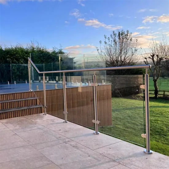 Round Tube Stainless Steel Handrails for Face Mounted Glass Systems