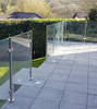 Semi-Frameless Balustrades with Round Post in Round Square Double Slot Pipe