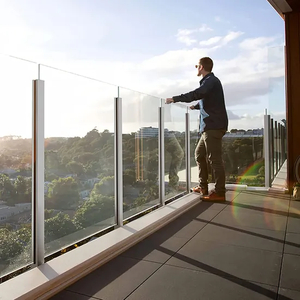 Premium Stainless Steel Square Post for Semi-Frameless Balustrades